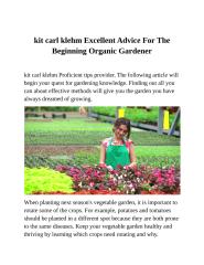 kit carl klehm Excellent Advice For The Beginning Organic Gardener.docx
